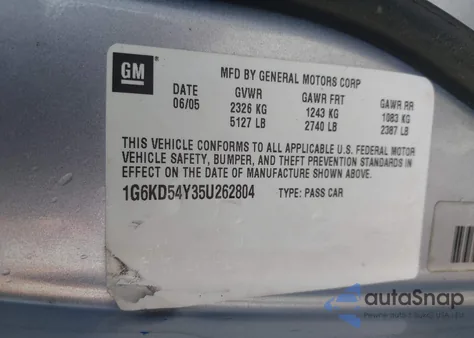 2005 Cadillac Deville Livery from USA, damaged, VIN 1G6KD54Y35U262804